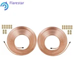 2X 25 Ft 1/4 Od Steel +copper Brake Line Tubing Kit W/ 16 Fittings. Fixed Price $24.54.