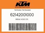 Ktm Genuine Break Hose Cpl. - 62142001000. Fixed Price $65.31.