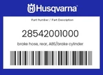 Husqvarna Genuine Hose, Rear, Abs/brake Cylinder - 28542001000. Fixed Price $86.57.