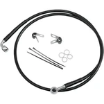 Drag Specialties Extended Stainless Steel Front Brake Line Kit - Black Vinyl Coa. Fixed Price $72.40.