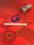 Goodridge 12MM Chrome 7/16- 24 X 7/8 Banjo Bolt W/ Washers Big Dog Harley. Fixed Price $19.99.