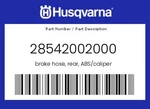 Husqvarna Genuine Brake Hose, Rear, Abs/caliper - 28542002000. Fixed Price $90.80.