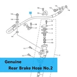 Yamaha YZ125 '22-25 YZ250F '21-23 Genuine Rear Brake Hose NO.2 B2W-25873-01-00. Fixed Price $86.38.