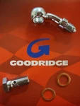 Goodridge 10MM 3/8 35* Banjo Fitting Kit For Brake Line Chrome Big Dog Harley. Fixed Price $21.99.