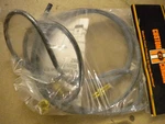 Harley Universal Black Vinyl Brakeline Kit Forward Control Banana Caliper Thru. Fixed Price $10.00.