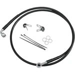 Drag Specialties Extended Stainless Steel Front Brake Line Kit - Black Vinyl Coa. Fixed Price $122.80.