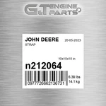 N212064 Strap Fits John Deere (surplus Open Box). Fixed Price $143.47.