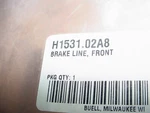Buell Nos Front Brake Line Hose H1531.02A8. Fixed Price $40.00.