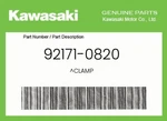 Kawasaki Genuine Clamp 92171-0820. Fixed Price $9.18.