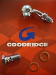 Goodridge 10MM 3/8 35* Banjo Fitting Kit For Brake Line Chrome Big Dog Harley. Fixed Price $21.99.