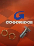 Goodridge 10MM Chrome 3/8- 24 Banjo Bolt W/ Washers Big Dog Harley Aih. Fixed Price $14.99.