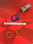 Goodridge 12MM Chrome 7/16- 24 X 7/8 Banjo Bolt W/ Washers Big Dog Harley. Fixed Price $19.99.